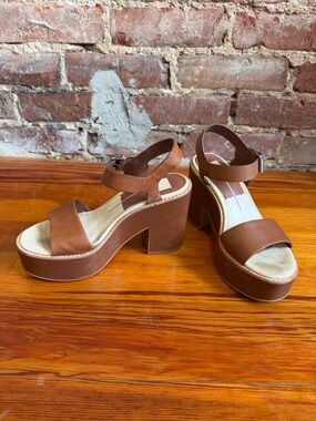 Dolce Vita Brown Platform Block Heel Sandals
